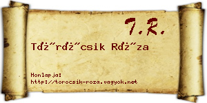 Töröcsik Róza névjegykártya