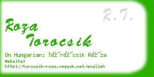 roza torocsik business card